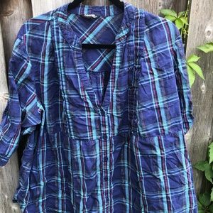 Cotton plaid blouse